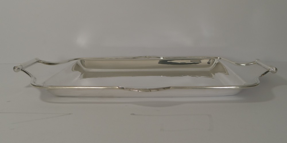 Stylish Art Deco Cocktail Tray In Silver Plate by Asprey, London  View IV