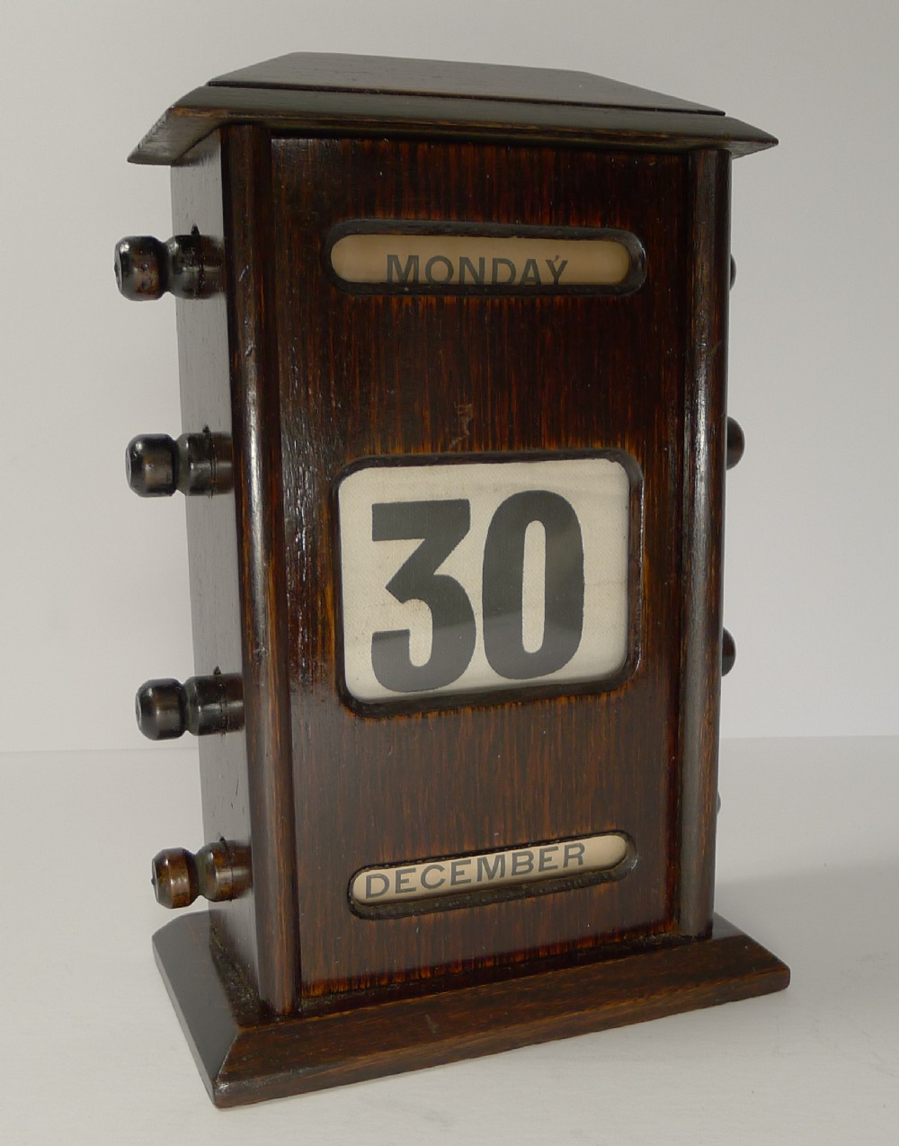 Antique English Oak Perpetual Calendar c.1900