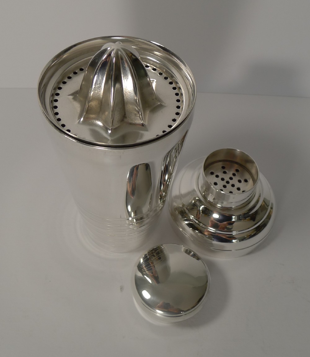 French Art Deco Silver Plated Cocktail Shaker c.1930