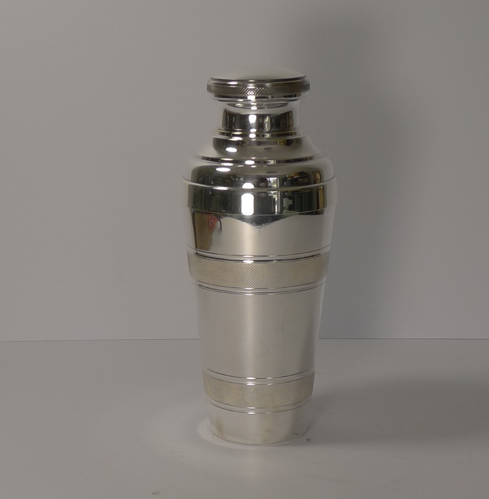 Vintage French Art Deco Silver Plated Cocktail Shaker - Apollo - c.1930