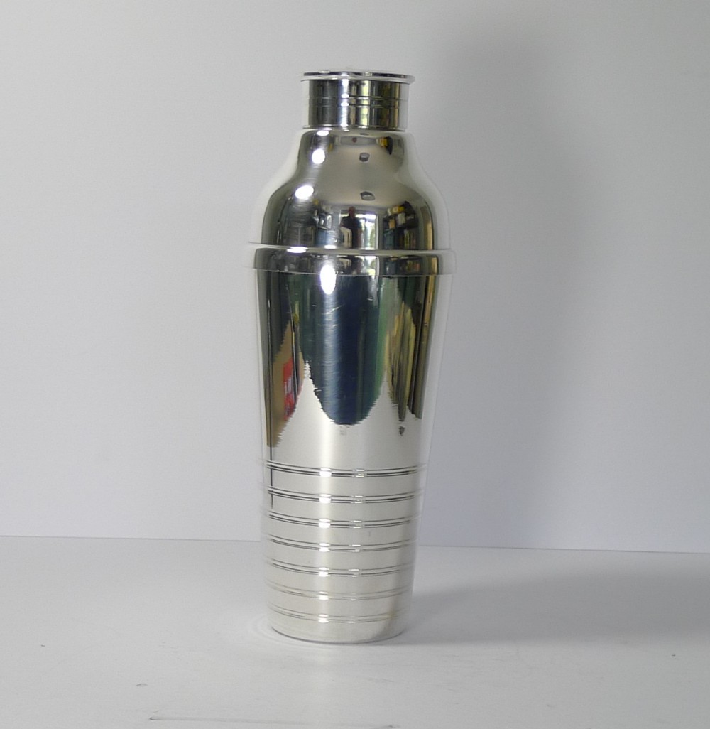 Large French Art Deco Silver Plated Cocktail Shaker c.1930