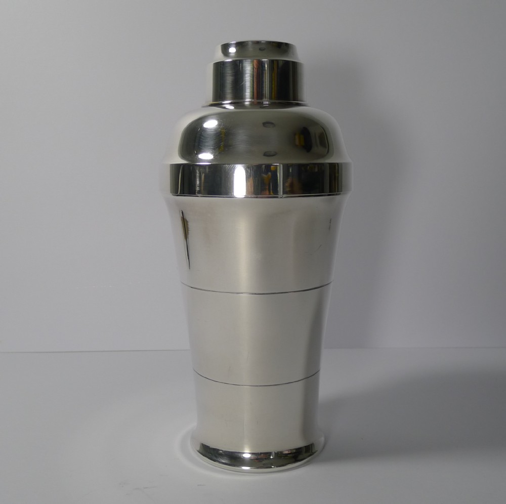 French Art Deco Silver Plated Cocktail Shaker by St Médard, Paris