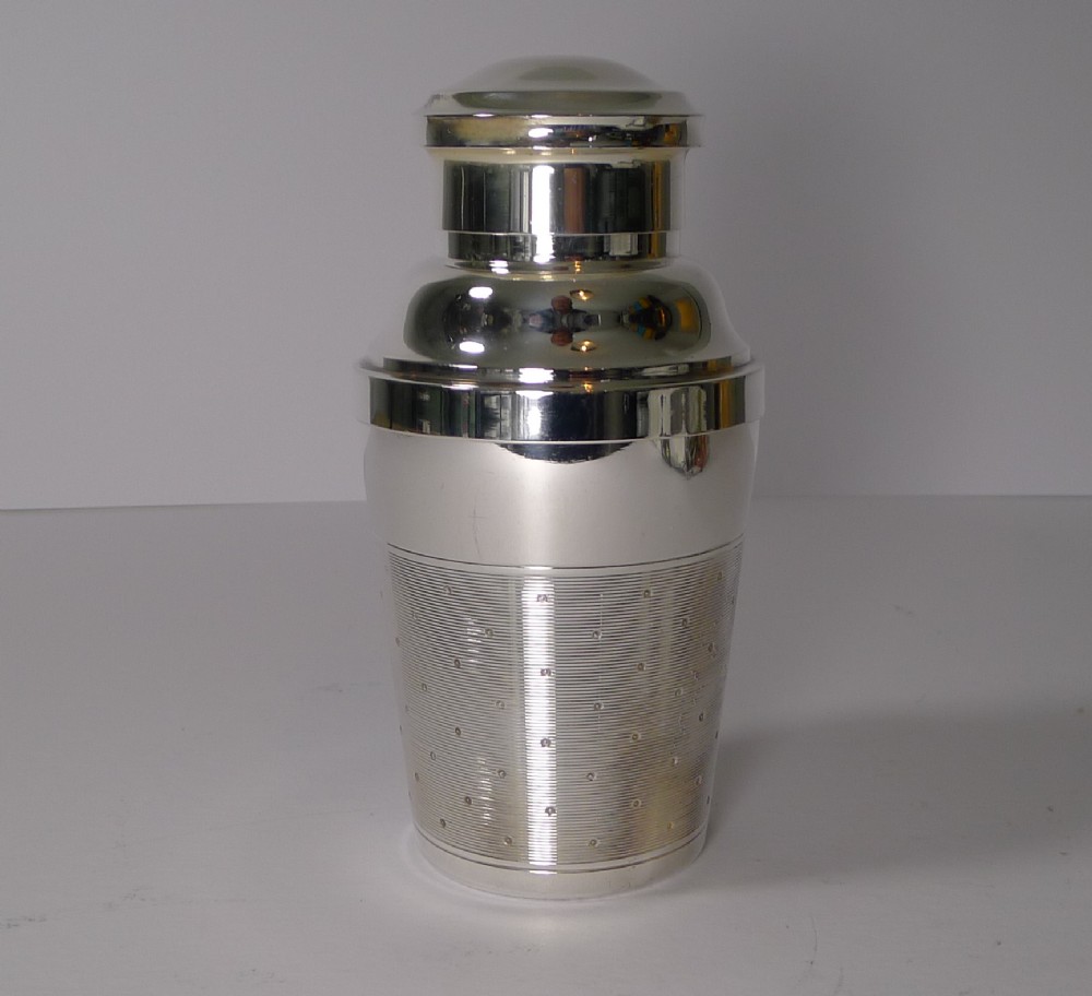 Rare Individual French Silver Plated Cocktail Shaker With Lemon Squeezer