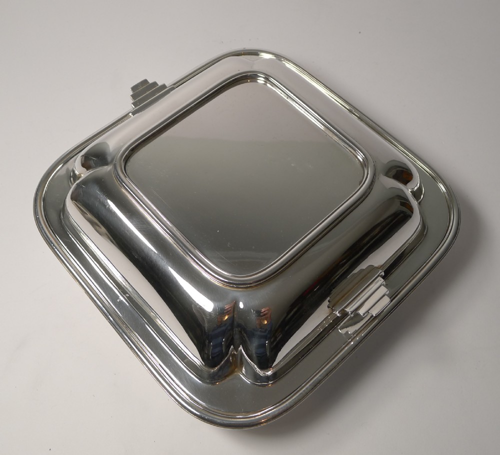 Smart Art Deco Entree Dish - Silver Plated by W & G Sissons c.1930