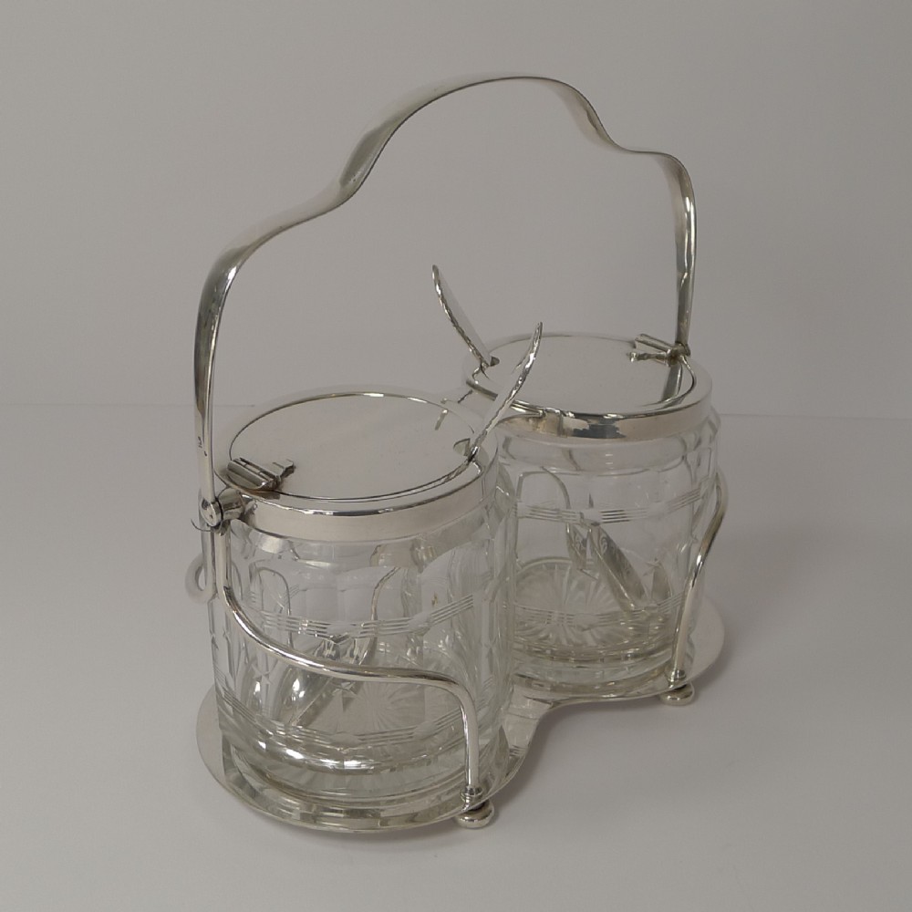 Antique Hukin & Heath Double Automated Preserve Jars c.1900