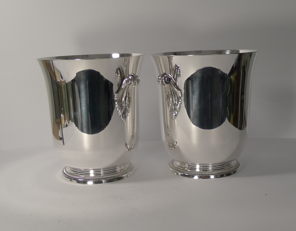 Smart Pair French Champagne Buckets by Ercuis c.1960