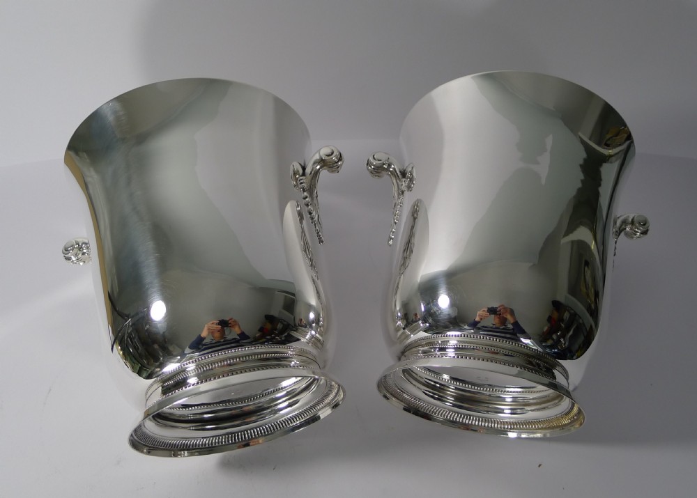 Smart Pair French Champagne Buckets by Ercuis c.1960 View XI