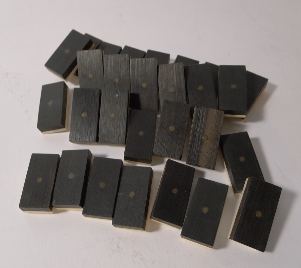 Set Small Antique English Ebony and Bone Dominoes c.1910 View V