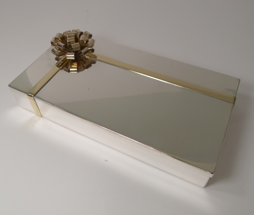 Vintage Modernist Silver and Gold Plated Box by Egidio Broggi, Milan