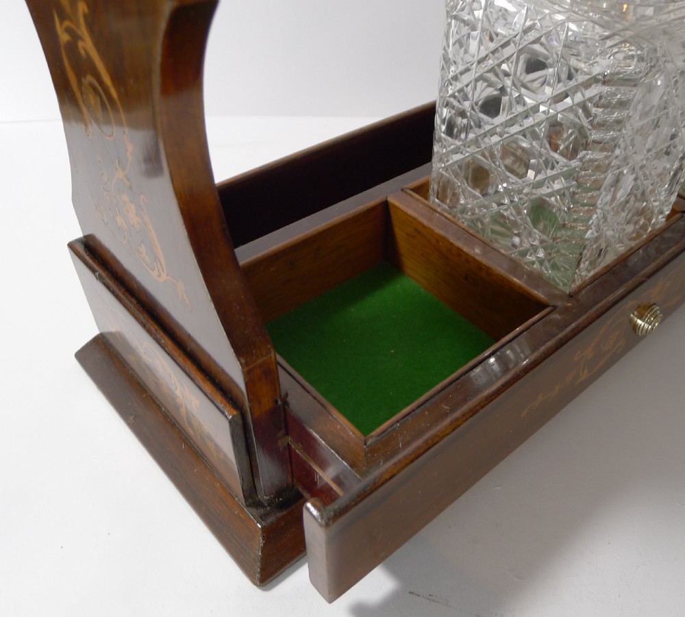 Superb Inlaid Rosewood Tantalus by Mappin & Webb c.1884 View VII