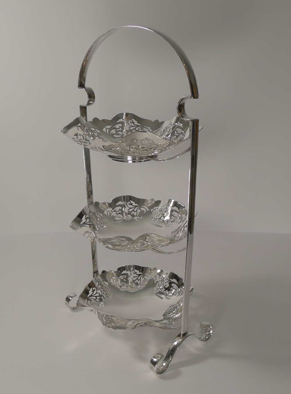 Scottish Silver Plated Three Tier Cake Stand c.1900