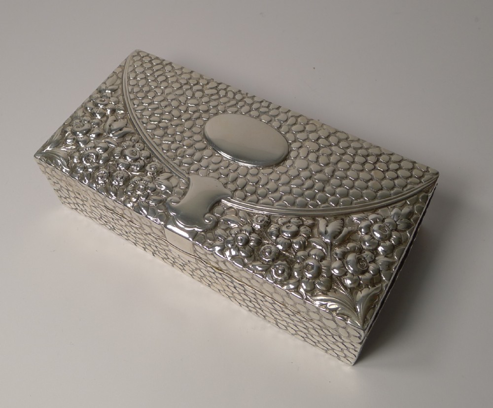 Antique English Sterling Silver Jewellery Box - 1893