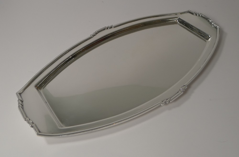 Stylish Art Deco Silver Plated Cocktail Tray - Reg. No. For 1933 View II