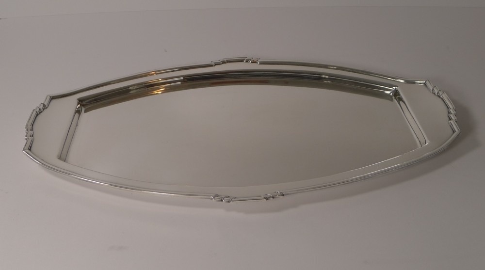 Stylish Art Deco Silver Plated Cocktail Tray - Reg. No. For 1933 View VIII