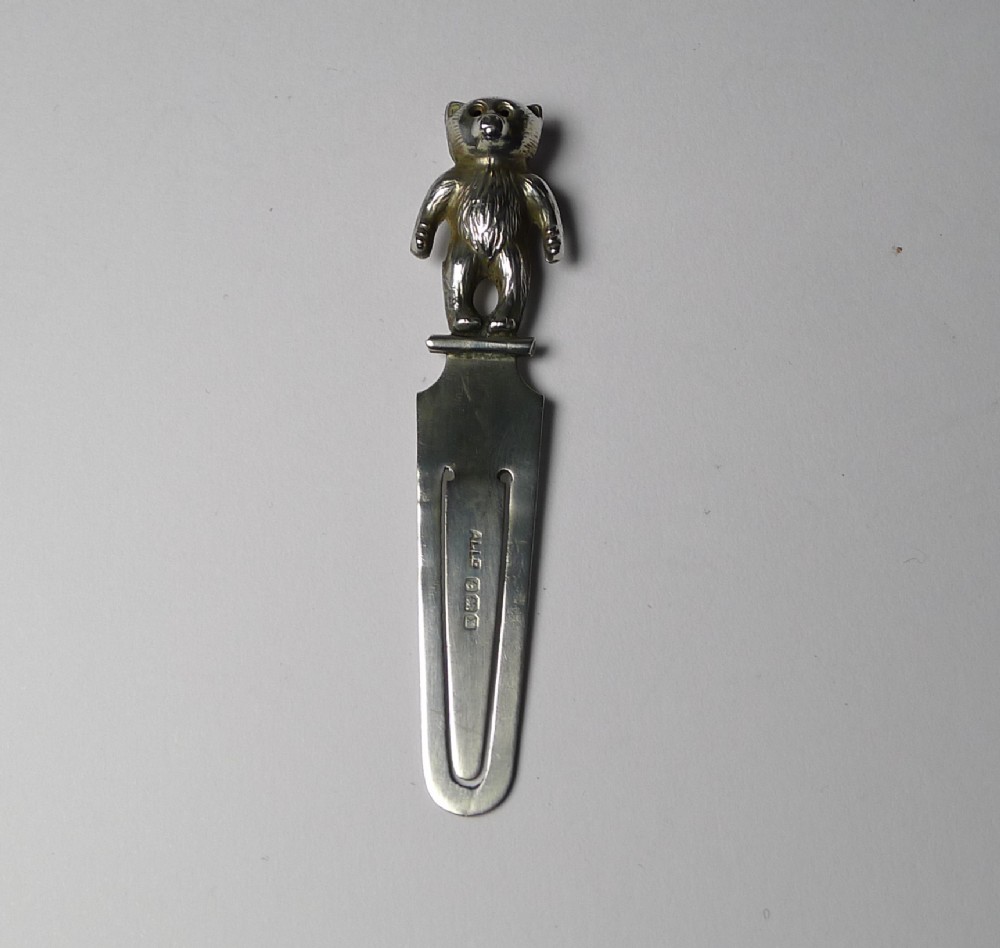 Silver Novelty Bookmark - Teddy Bear - 1922
