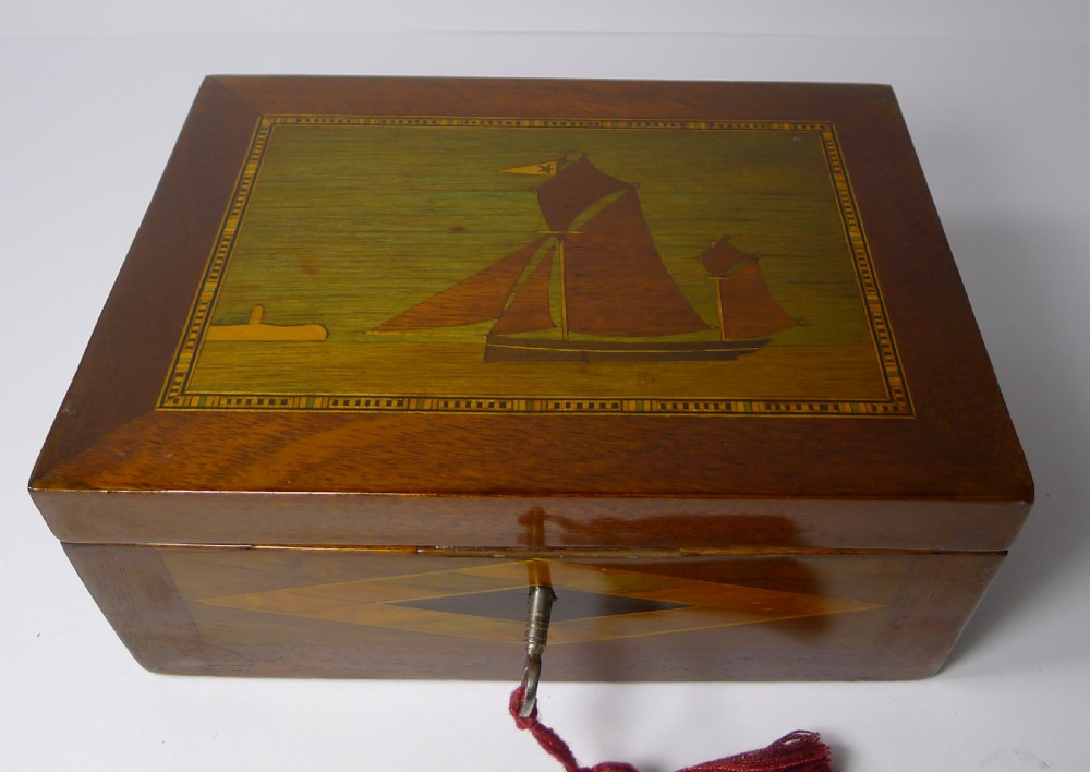 Antique English Trinity House Box c.1870 - Ship View II