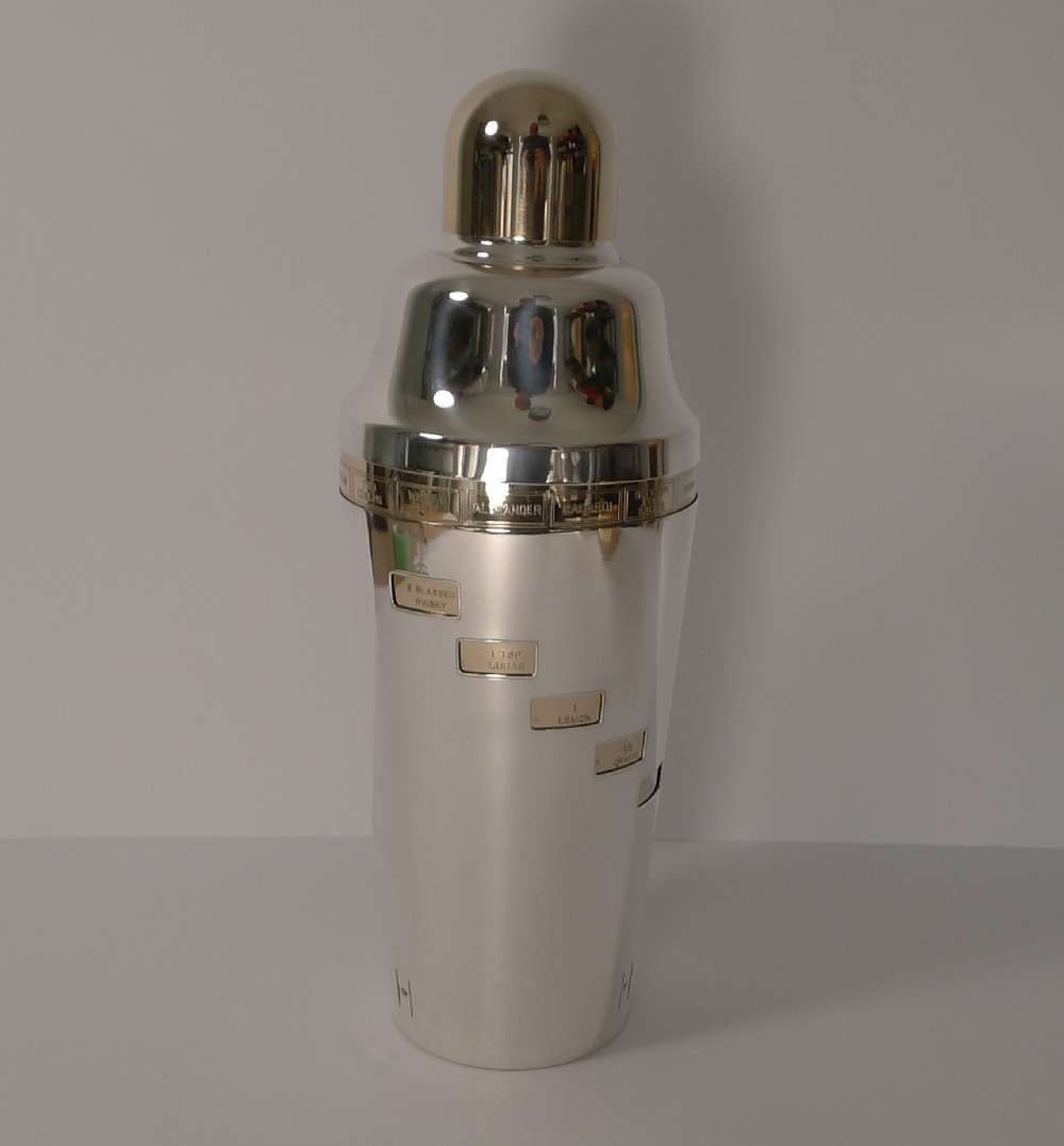 Vintage American Napier Recipe Cocktail Shaker c.1930's