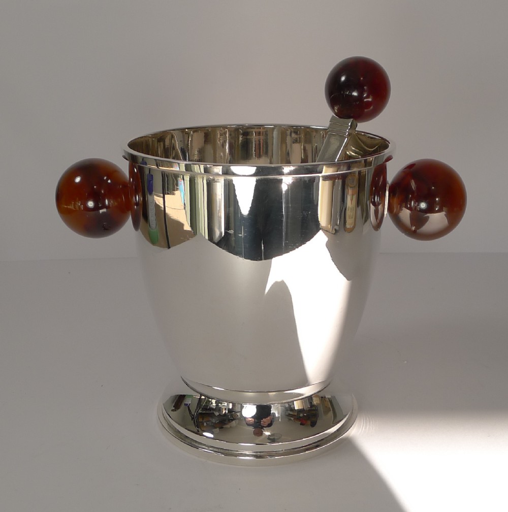 Magnificent Art Deco Ice Bucket and Server c.1930