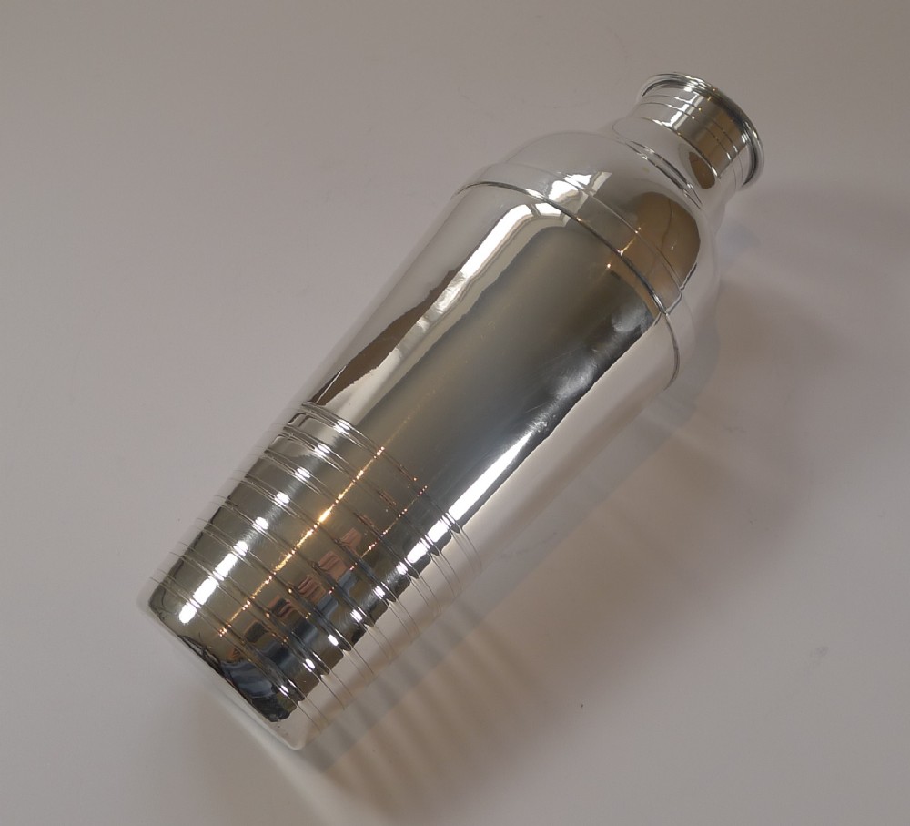 Large French Art Deco Silver Plated Cocktail Shaker c.1930