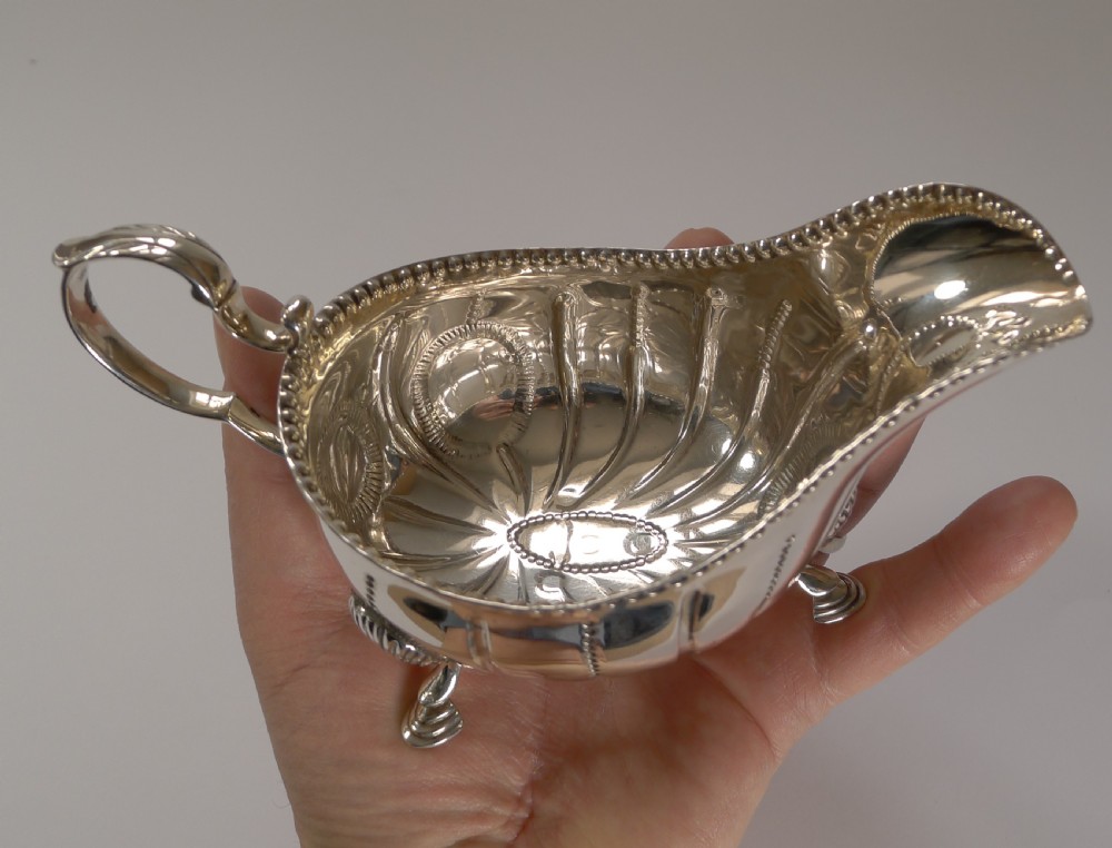 Irish Silver Sauce Boat by West & Son - Dublin 1909 View X