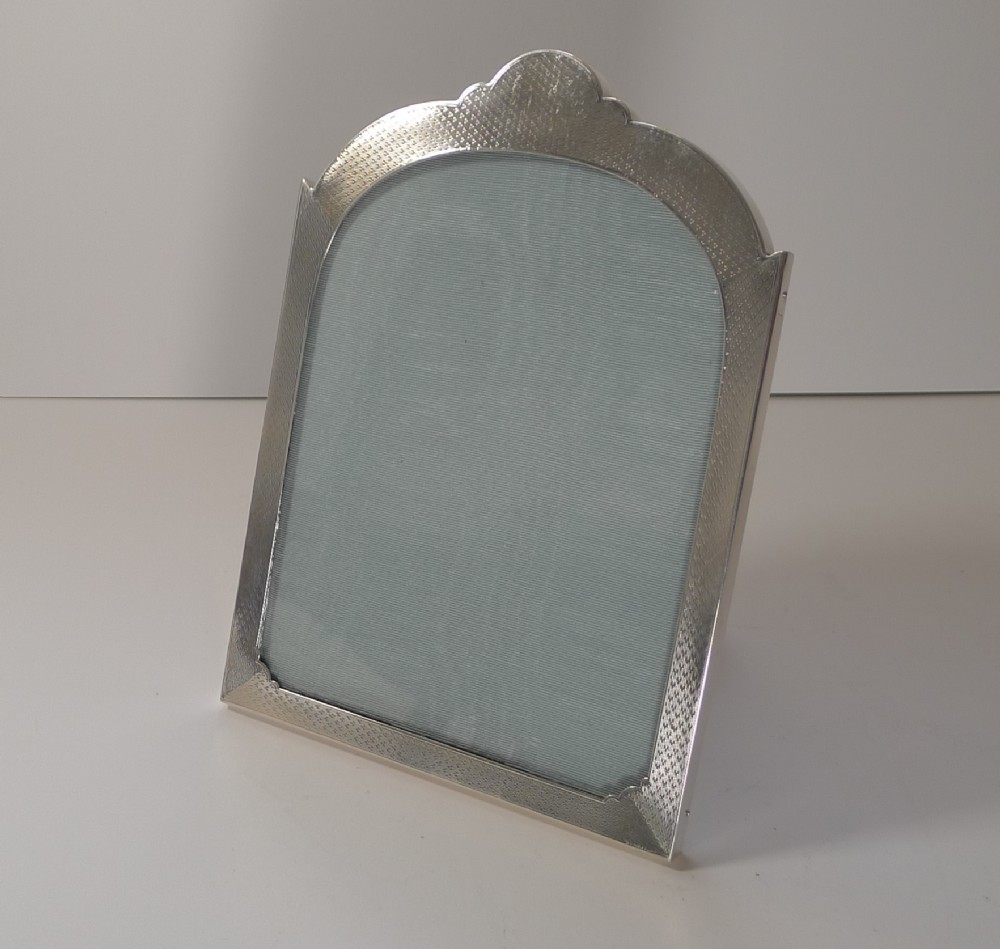Stunning Engine Turned Sterling Silver Photograph Frame - 1925