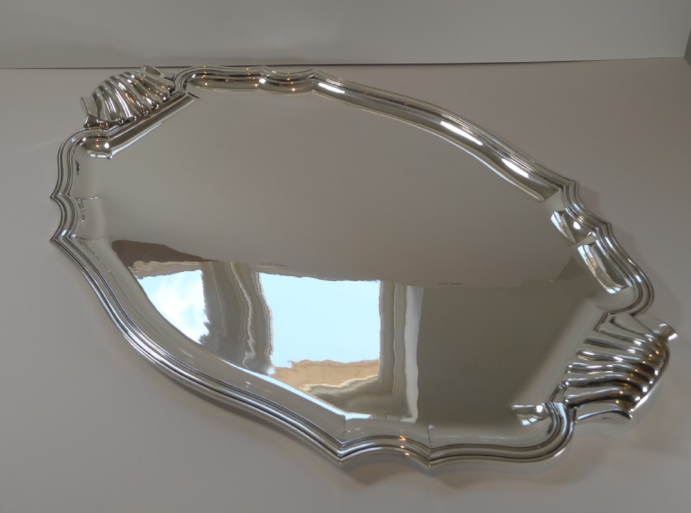 Magnificent Large French Silver Plated Drinks Tray c.1900 View II