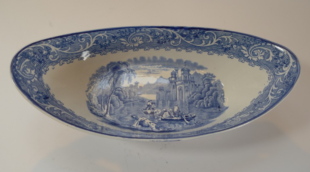 Pair Antique Ridgway Blue & White Bowls - Venice c.1920 View V