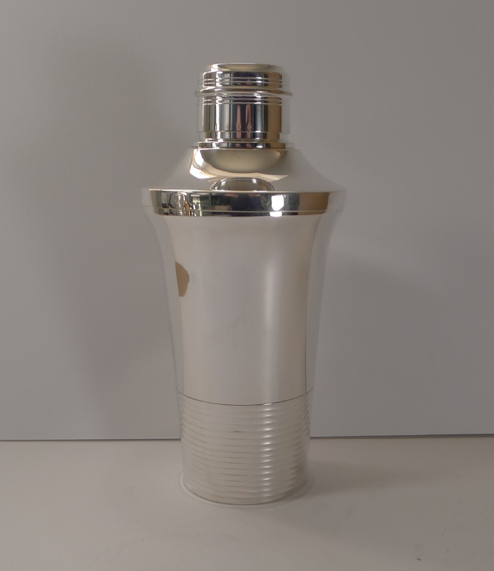 Stylish French Art Deco Silver Plated Cocktail Shaker c.1930