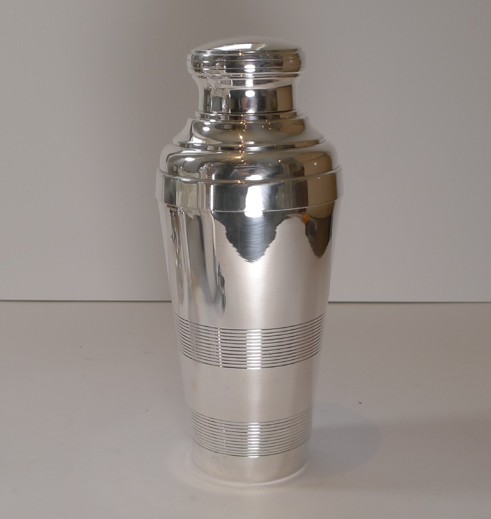 French Silver Plated Art Deco Cocktail Shaker c.1930