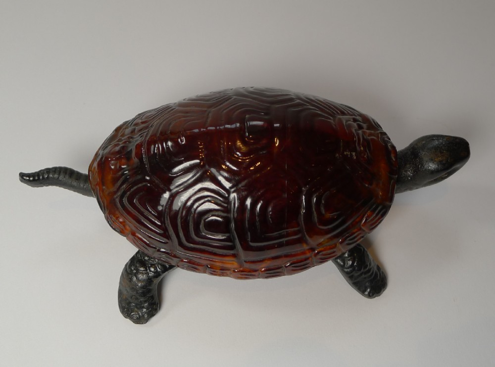 Antique Mechanical Tortoise Bell With Faux Shell c.1920 View III