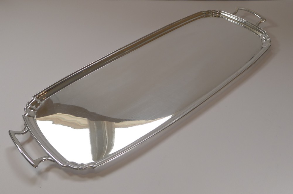 Stunning English Art Deco Silver Plated Cocktail Tray c.1920
