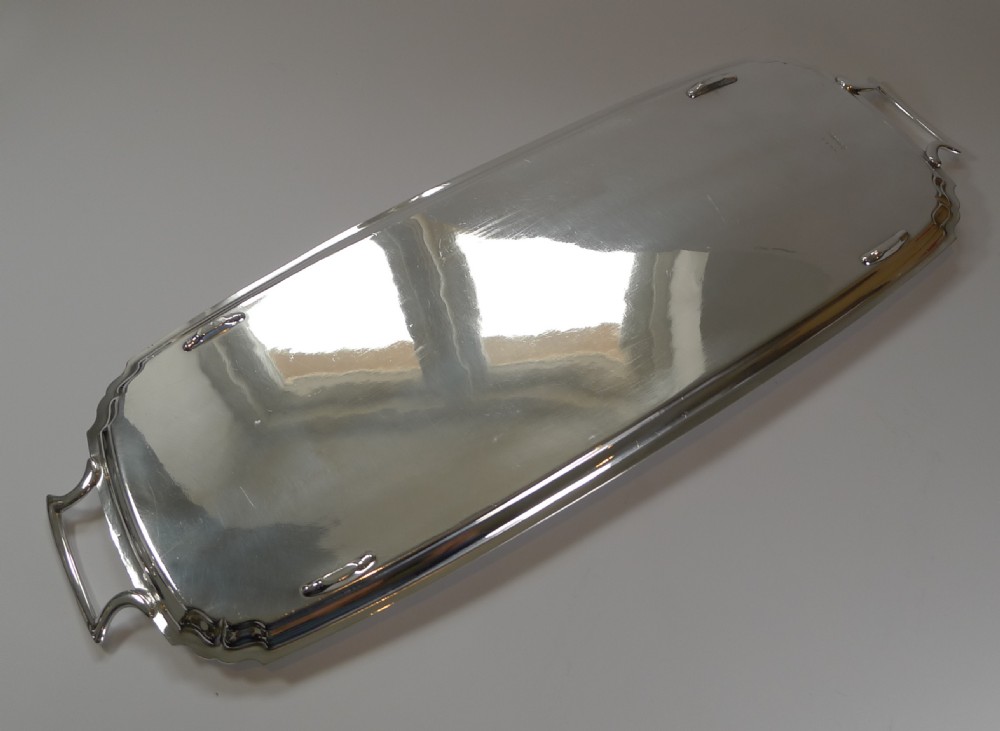 Stunning English Art Deco Silver Plated Cocktail Tray c.1920 View VI
