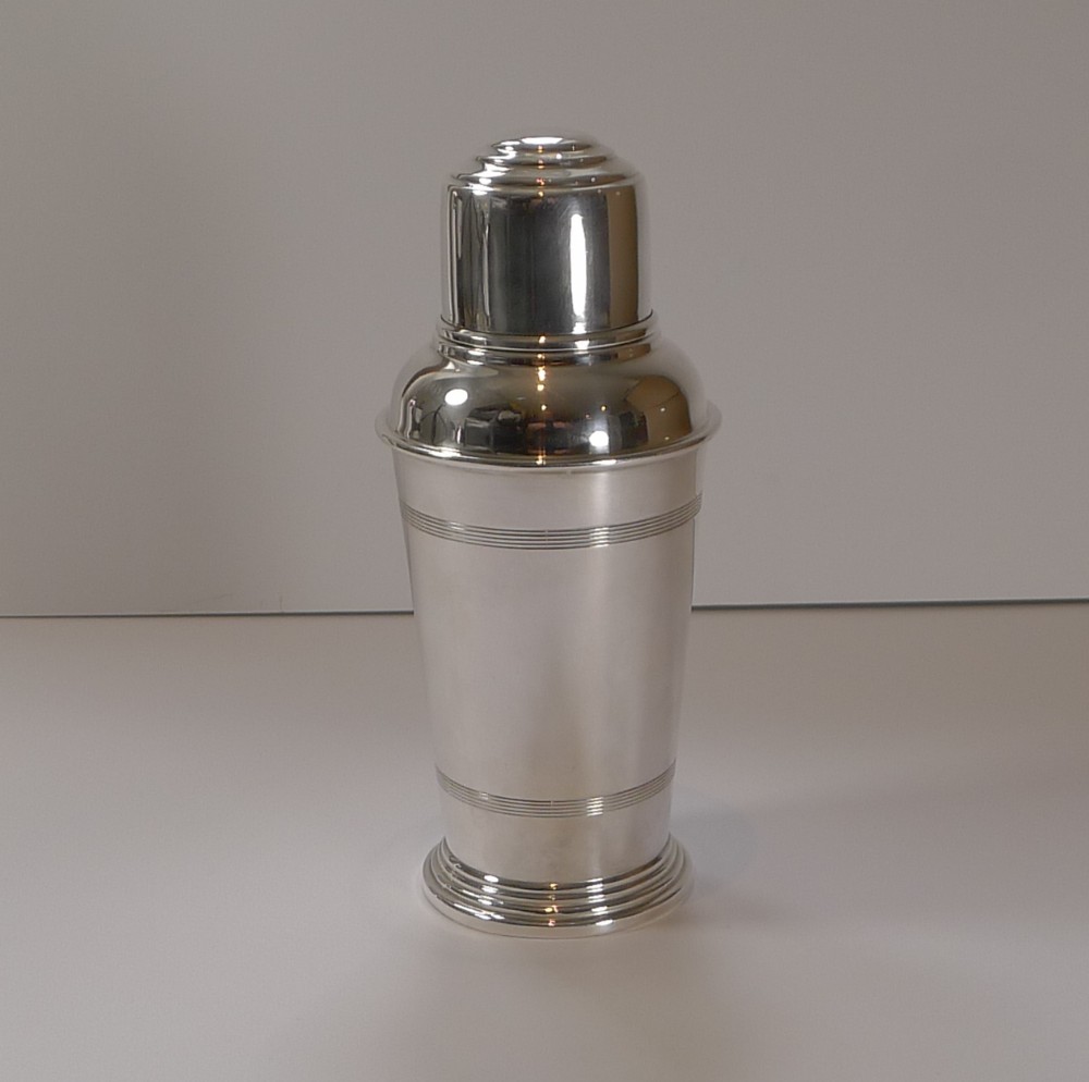 English Art Deco Silver Plated Cocktail Shaker by Frank Cobb & Co.