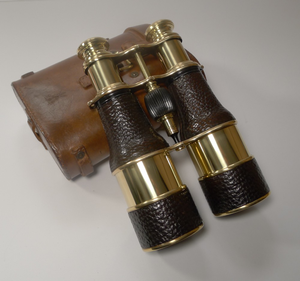Pair WW1 Binoculars and Case - British Officer's Issue - 1917 - Signed Colmont, Paris
