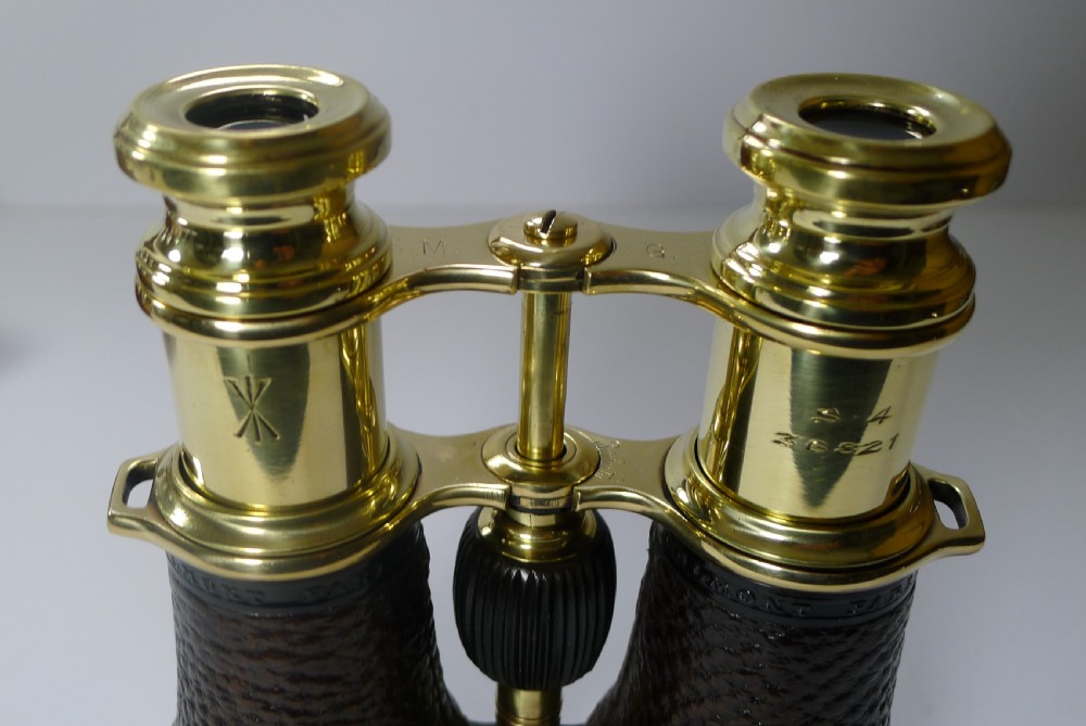 Pair WW1 Binoculars and Case - British Officer's Issue - 1917 - Signed Colmont, Paris View III