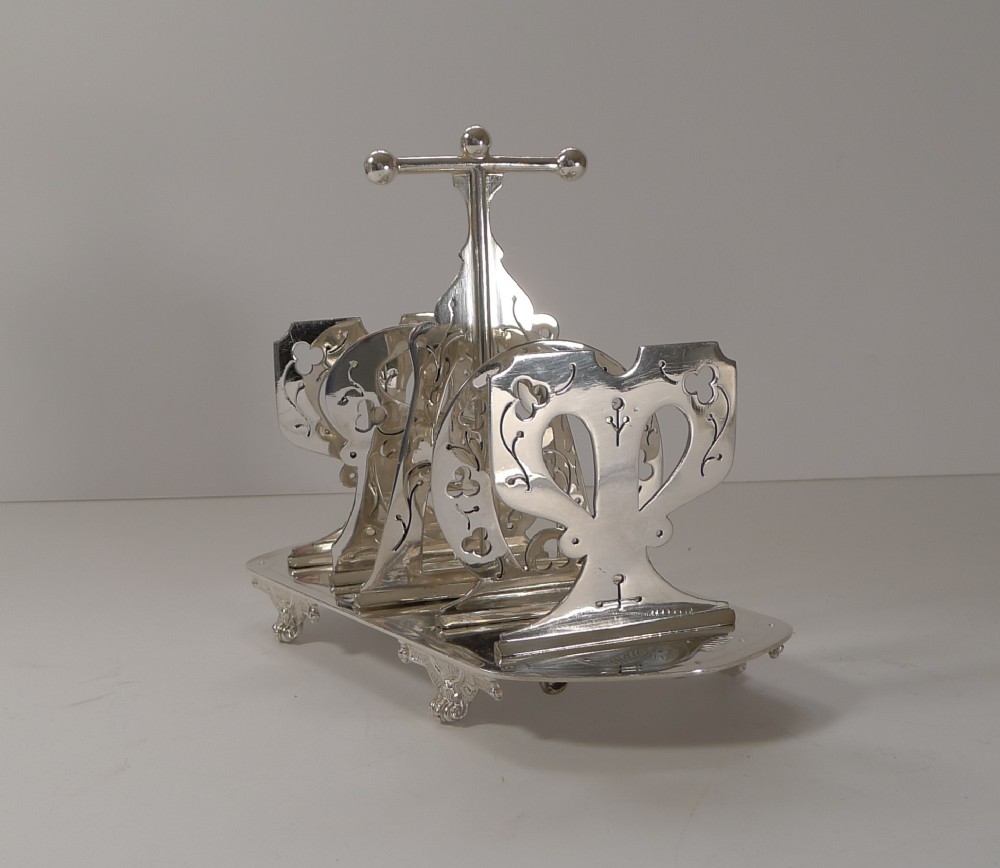 Quality Victorian Silver Plated TOAST rack; Reg. 1880