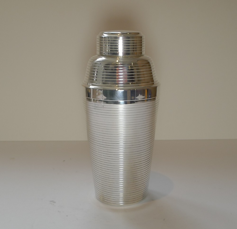 Art Deco German Silver Plated Cocktail Shaker by Carl Deffner c.1930
