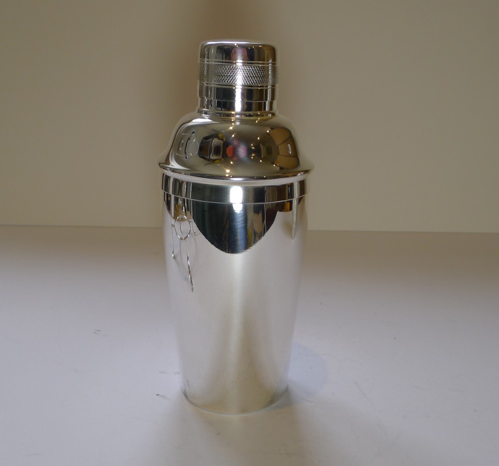 English Art Deco Silver Plated Cocktail Shaker by Elkington & Co.