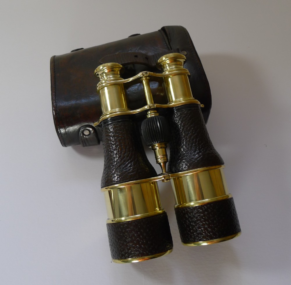 Pair WW1 Binoculars and Case, British Officer's Issue, 1917, Colmont, Paris