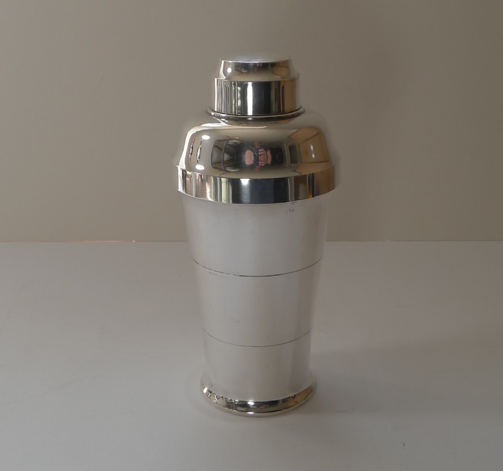 French Art Deco Silver Plated Cocktail Shaker c.1930 by St Medard, Paris