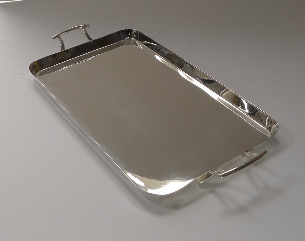 Handsome Art Deco Silver Plated Cocktail Tray by Walker & Hall