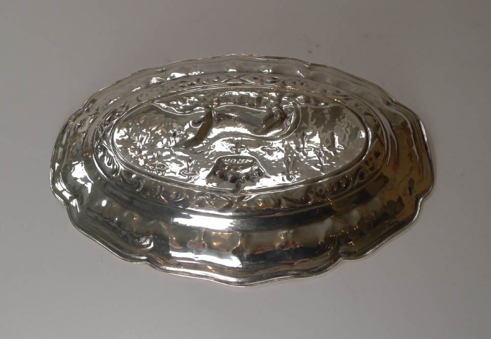 Vintage Silver Plated Decorative Plate by Valenti, Barcelona View VIII