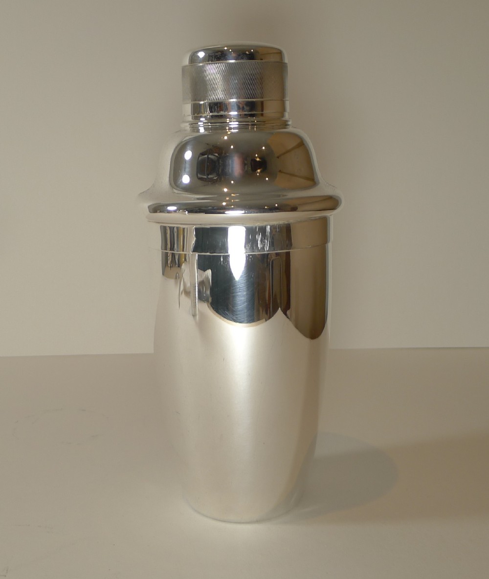 Art Deco Silver Plated Cocktail Shaker by Israel Sigmund Greenberg c.1930