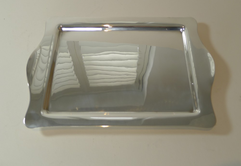 Elegant Cocktail Tray In Silver Plate by William Suckling c.1930 View VII