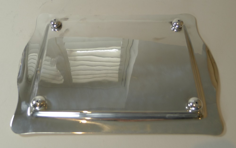 Elegant Cocktail Tray In Silver Plate by William Suckling c.1930 View VIII