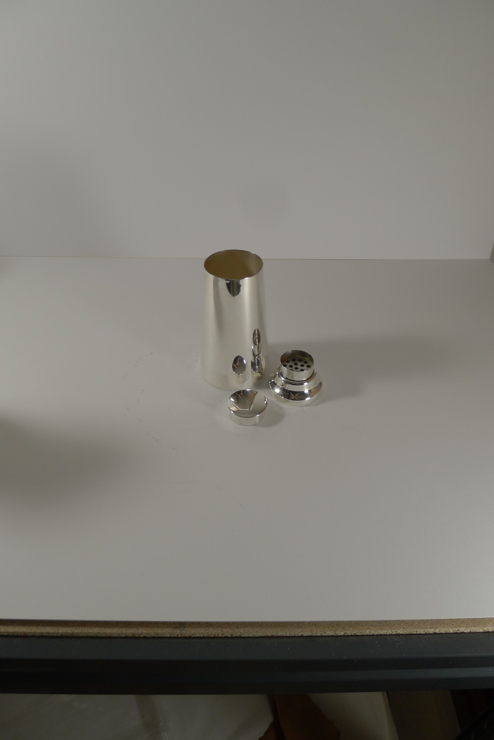 Unusual English Modernist Silver Plated Cocktail Shaker c.1920 View III