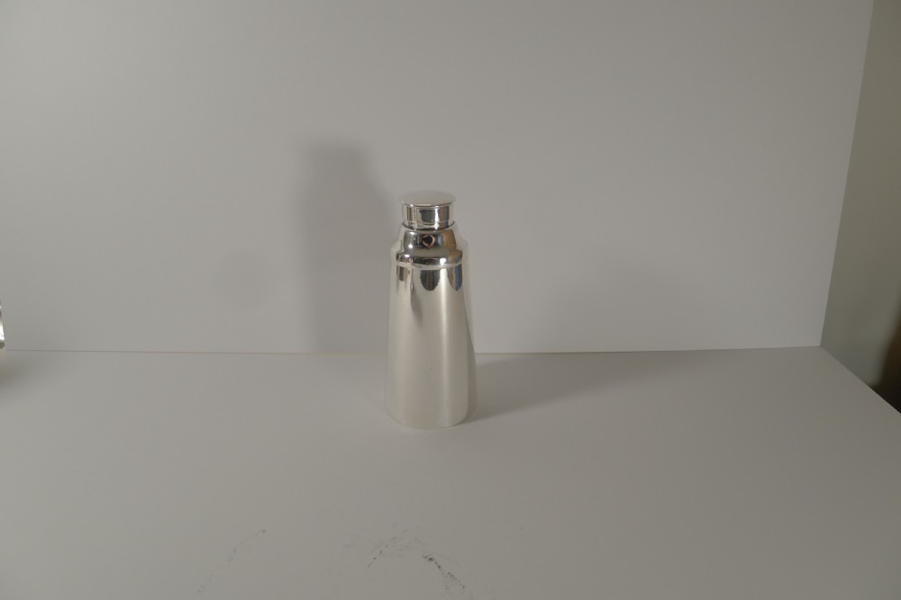 Unusual English Modernist Silver Plated Cocktail Shaker c.1920 View V