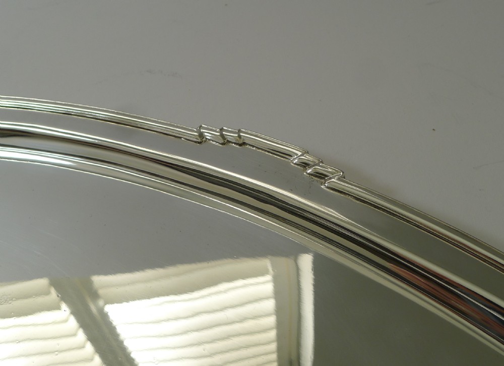 Stylish Art Deco Silver Plated Cocktail Tray - Reg. No. For 1933 View IV