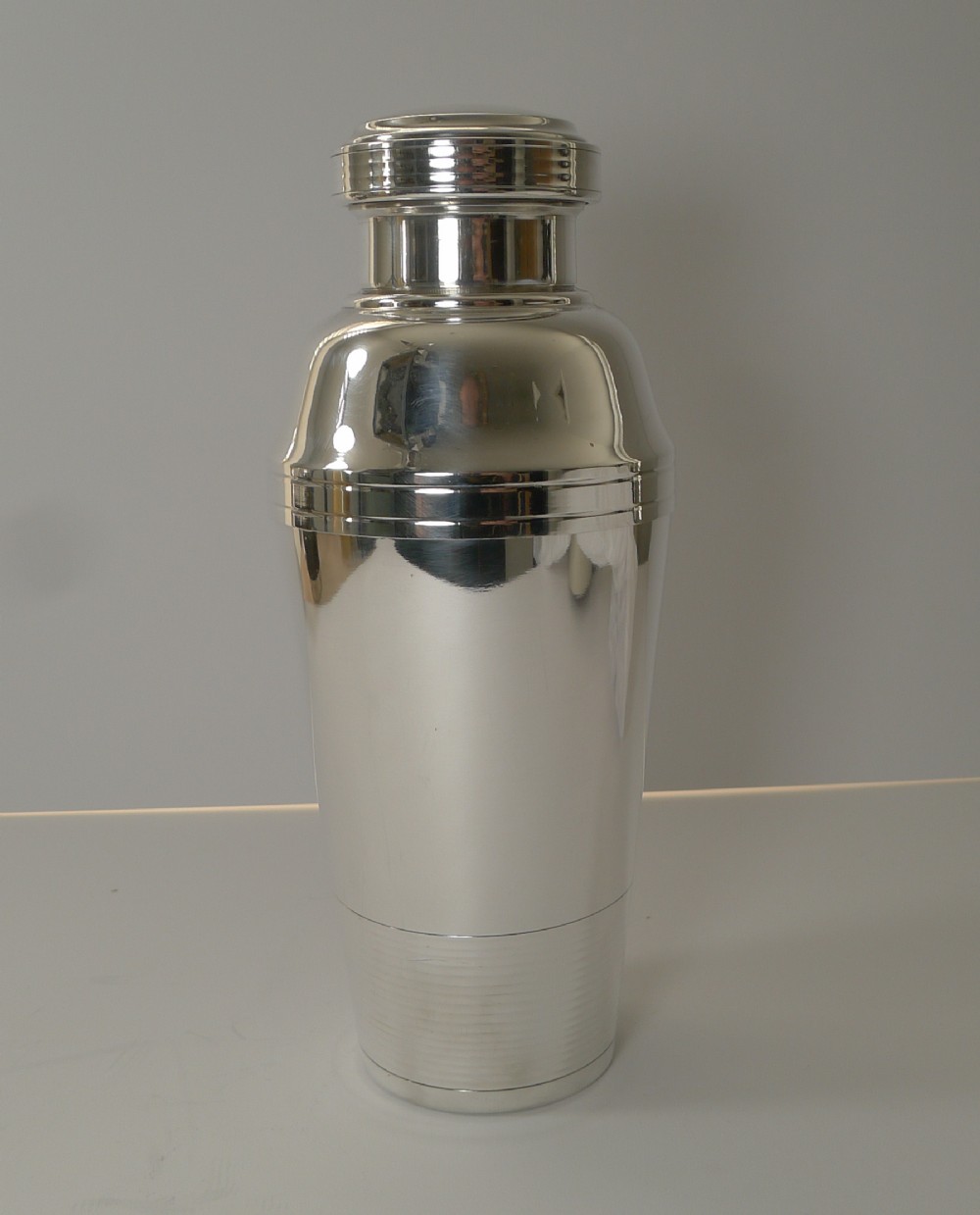 Striking Large French Art Deco Silver Plated Cocktail Shaker c.1930