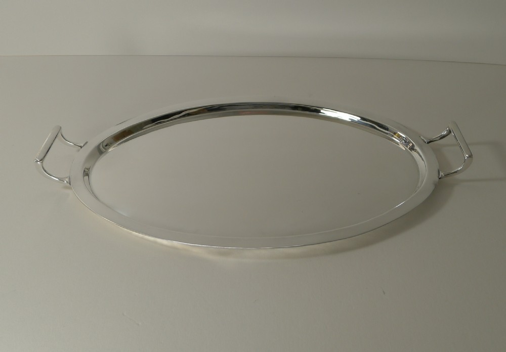 English Art Deco Silver Plated Cocktail Tray by C W Fletcher View II